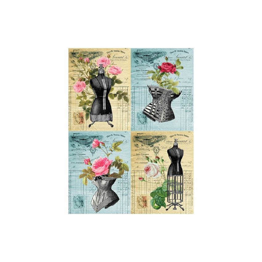 Papel de Arroz POSTALES CORPIÑOS 30x41cm