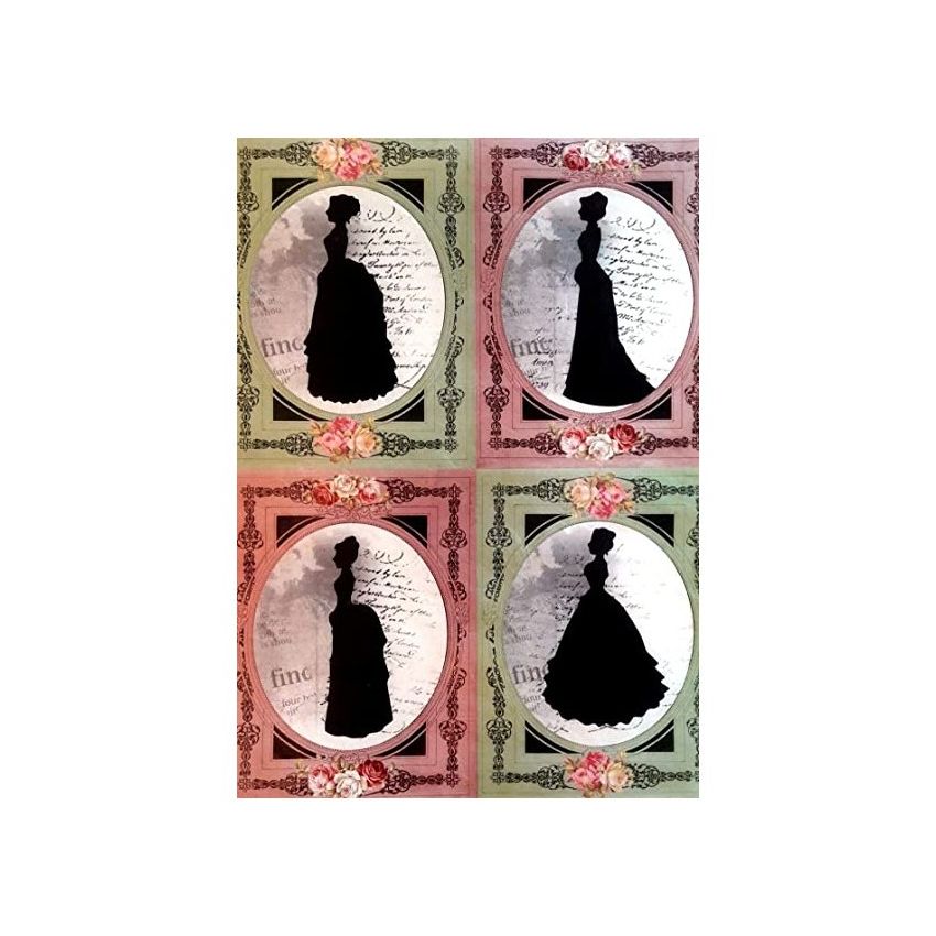 Papel de Arroz SILUETAS DAMAS 30x41cm
