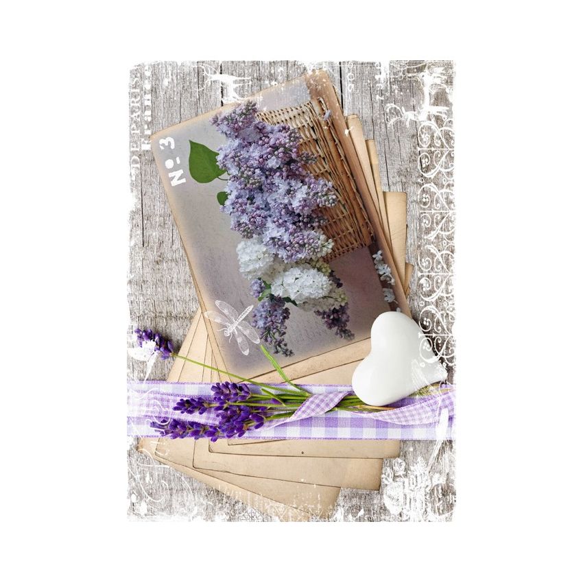Papel de Arroz CESTA LILAS y LAVANDAS 30x41cm