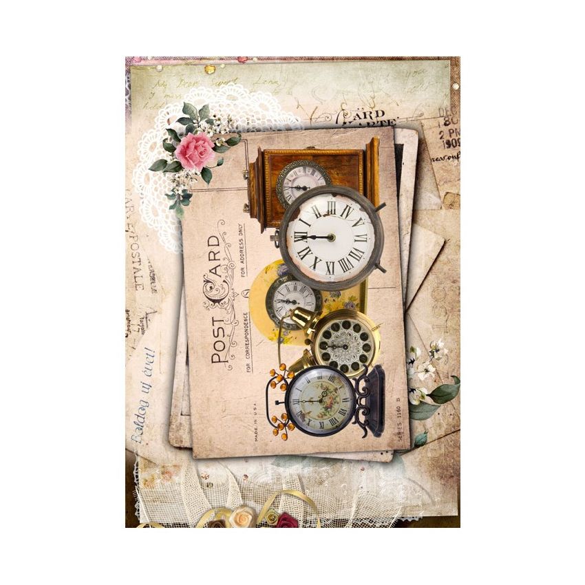 Papel de Arroz RELOJES POST CARD 30x41cm