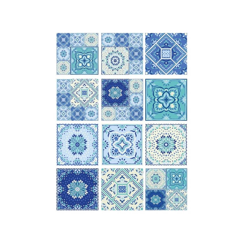 Papel de Arroz TILES BALDOSAS AZUL MIX 30x41cm
