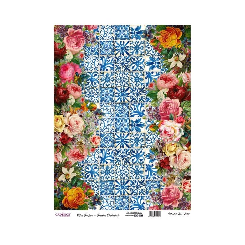 Papel de Arroz COLLAGE FLORES 30x41cm