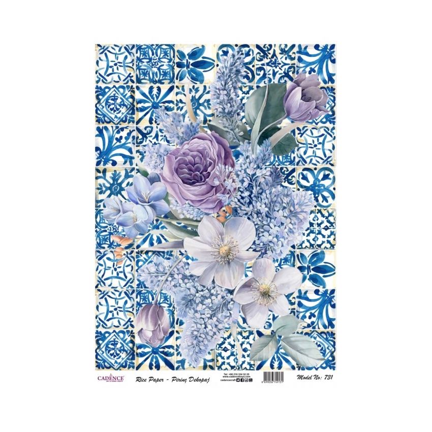 Papel de Arroz COLLAGE FLORES 30x41cm