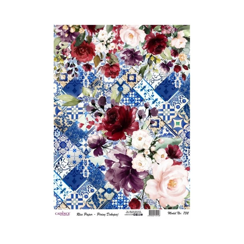 Papel de Arroz COLLAGE FLORES 30x41cm