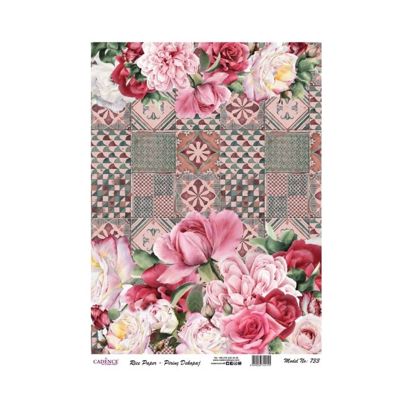 Papel de Arroz COLLAGE FLORES 30x41cm