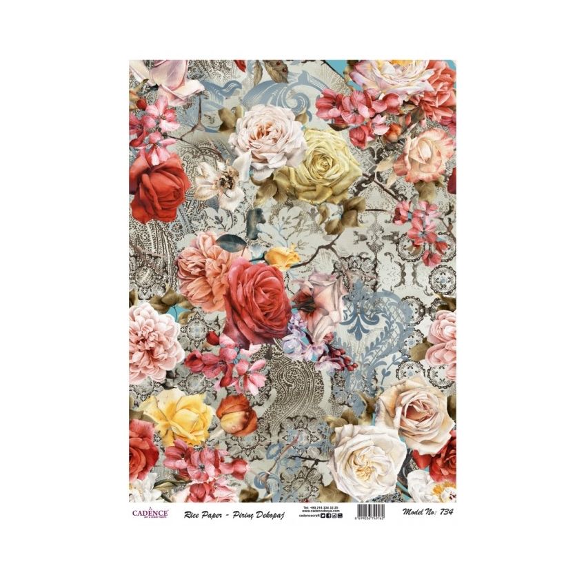 Papel de Arroz COLLAGE FLORES 30x41cm