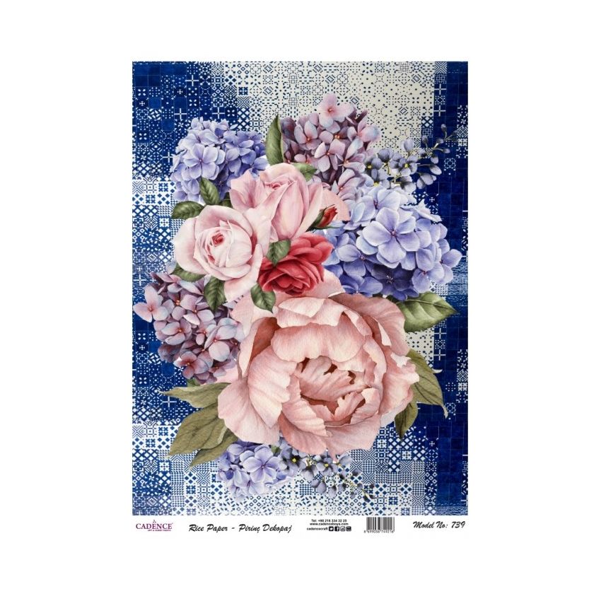 Papel de Arroz COLLAGE FLORES 30x41cm