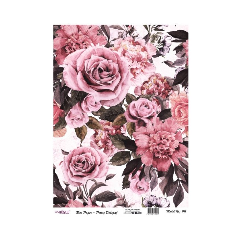 Papel de Arroz COLLAGE FLORES 30x41cm