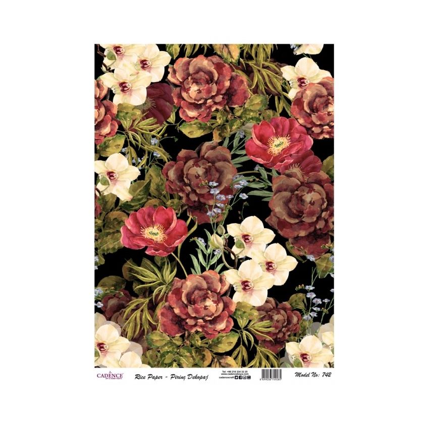 Papel de Arroz COLLAGE FLORES 30x41cm