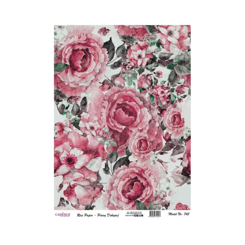 Papel de Arroz COLLAGE FLORES 30x41cm