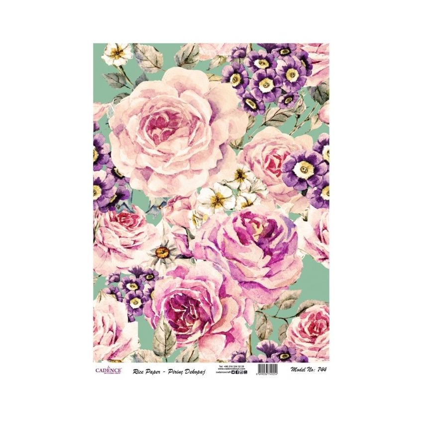 Papel de Arroz COLLAGE FLORES 30x41cm