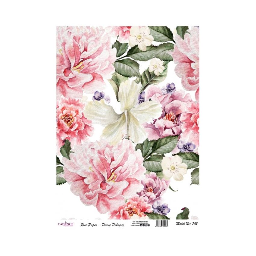 Papel de Arroz COLLAGE FLORES 30x41cm