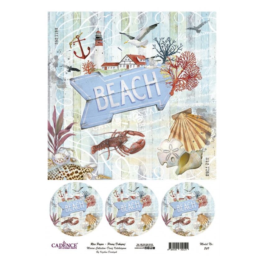 Papel arroz Cadence A3 Nº 849