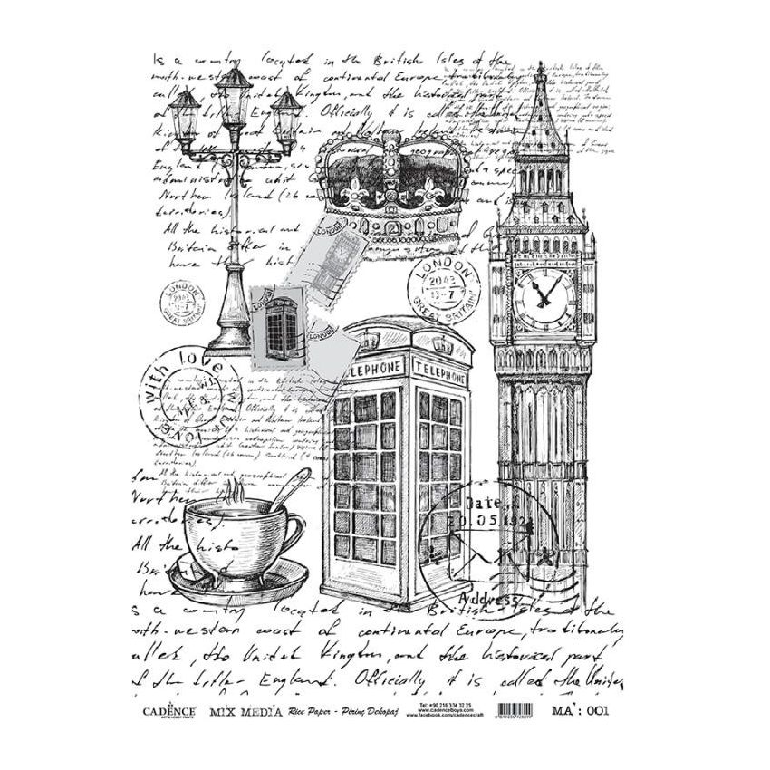 Papel de Arroz LONDON 30x41cm