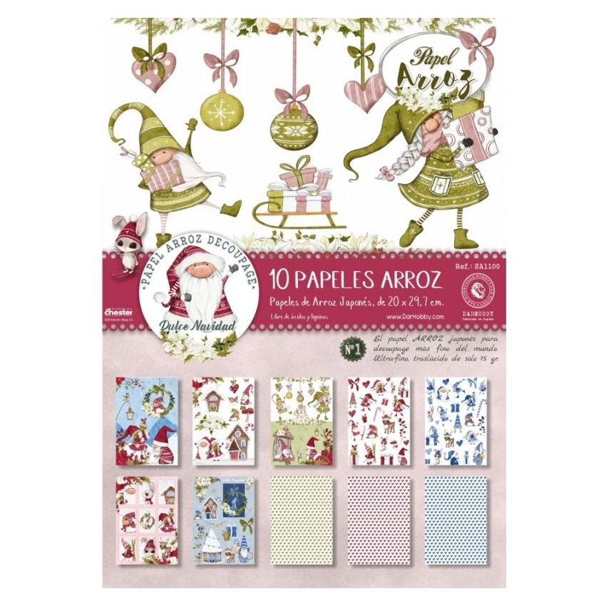 Set DULCE NAVIDAD Papel Arroz Soft A4